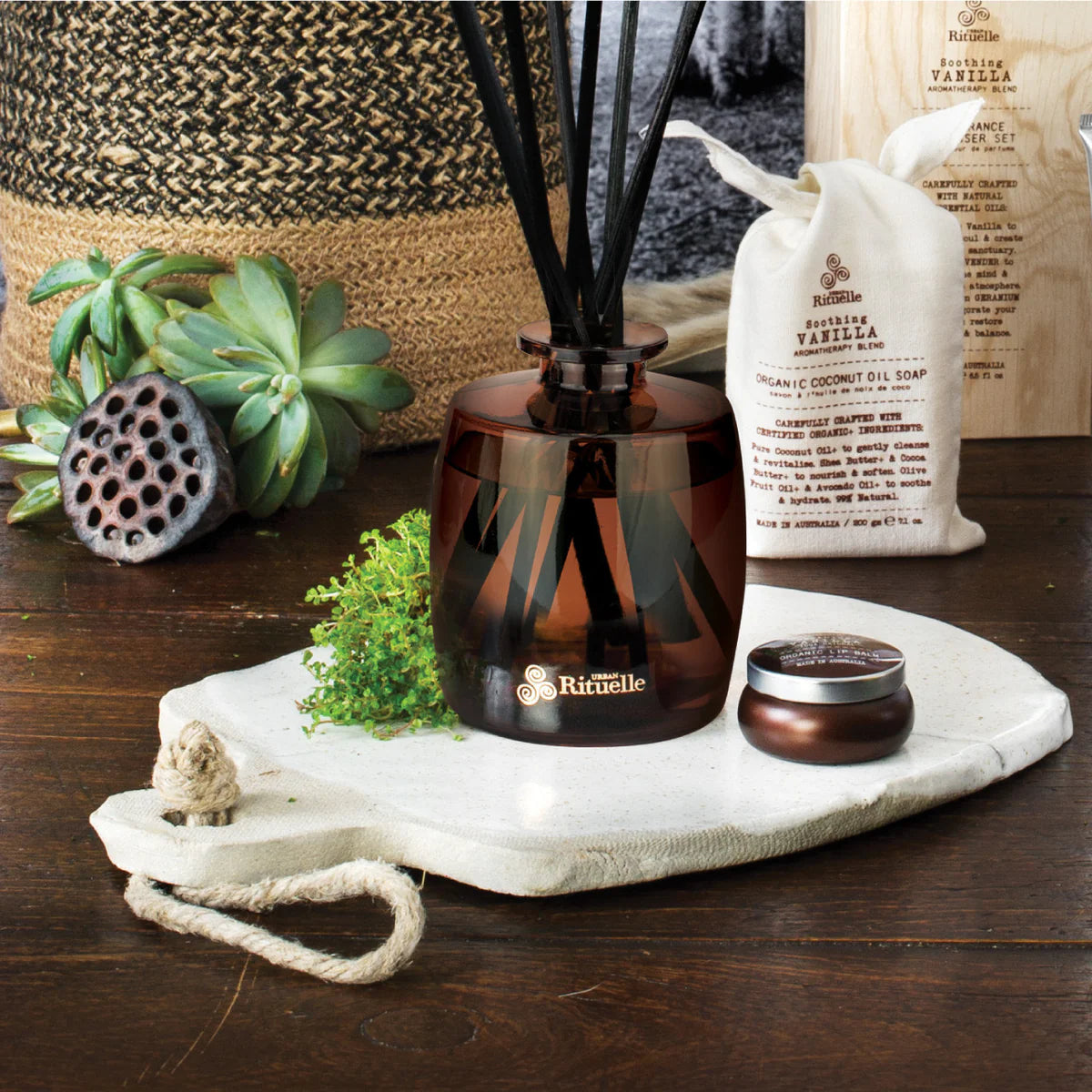 💜 Vanilla, Lavender & Geranium Fragrance Diffuser Set (220ml) By Urban Rituelle 🌺🍦 - floral, smoothing